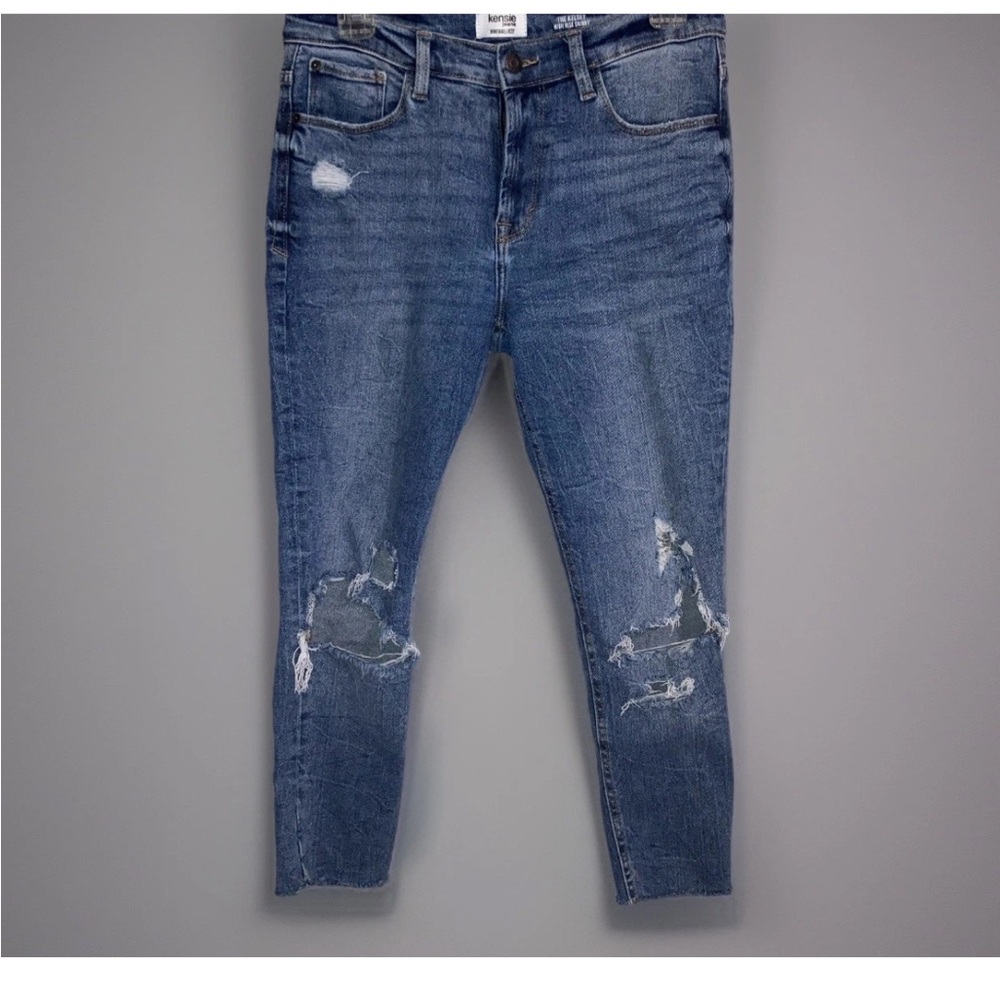 Kensie Jeans The Kelsey High Rise Skinny Cropped Distressed Grunge Punk sz 6/28